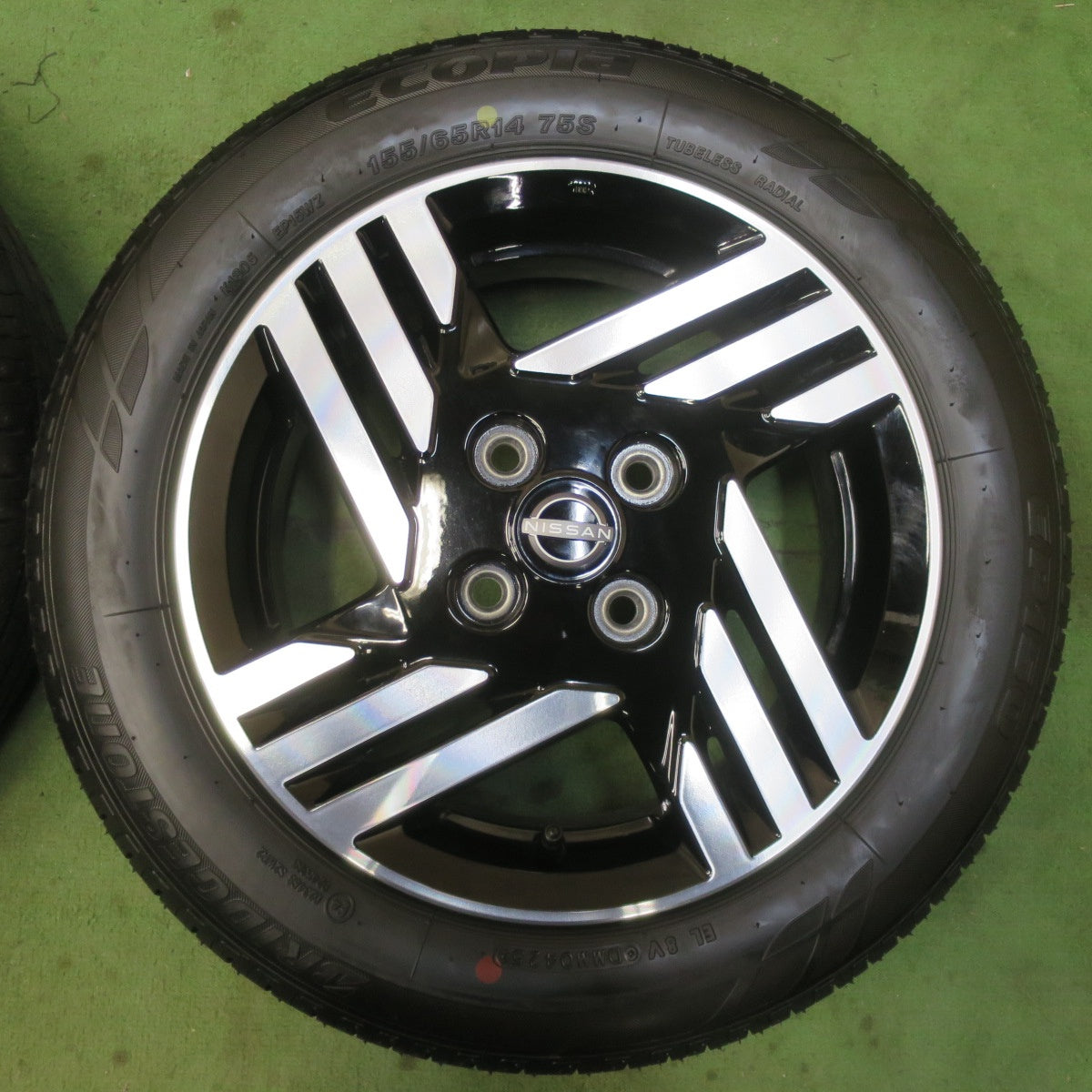 新車外し！25年★日産 デイズ ルークス ハイウェイスター 純正 155/65R14 ブリヂストン エコピア EP150 14インチ PCD100/4H★6021402イノ