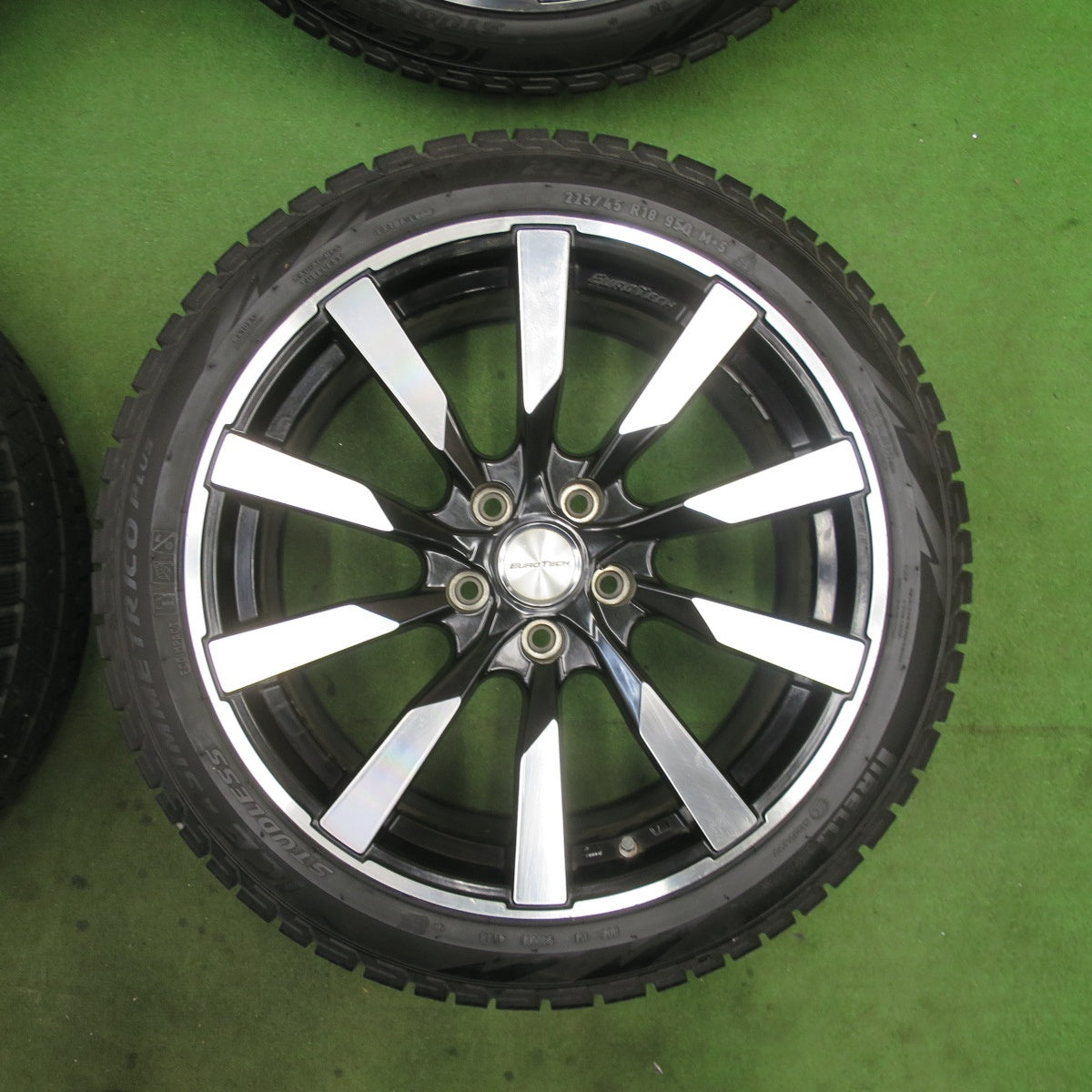 4本価格★アウディ A4 8W EUROTECH GAYA10 225/45R18 スタッドレス ピレリ アイス アシンメトリコ プラス ユーロテック ガヤ10 18インチ PCD112/5H★6022107TTス