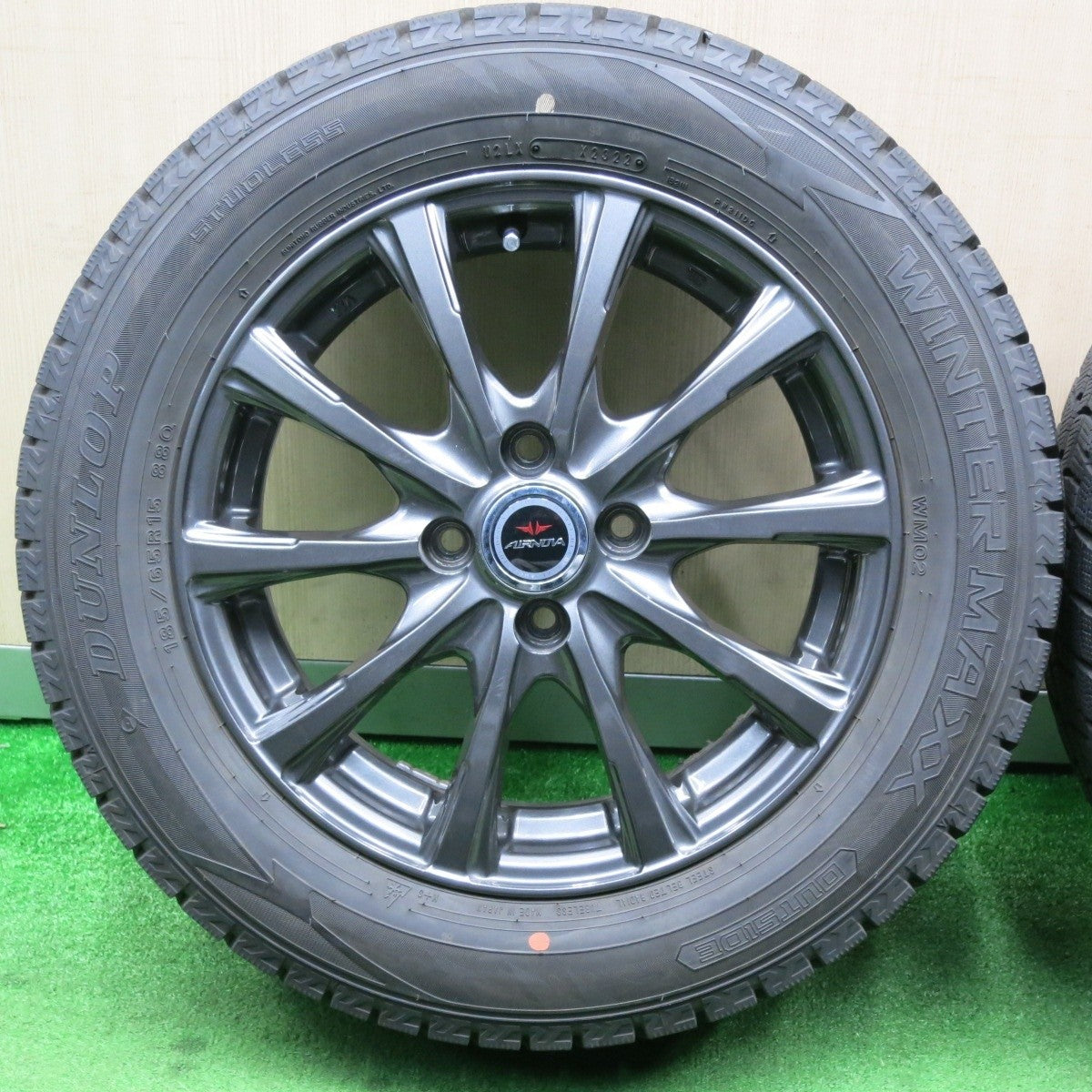 バリ溝！22年！キレイ！9.5分★スタッドレス 185/65R15 ダンロップ ウインターマックス WM02 AIRNOVA エアノヴァ 15インチ PCD100/4H★5011803NJス