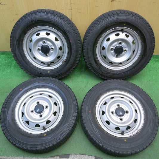 4本価格！23年★スタッドレス 145R12 6PR ダンロップ ウインターマックス SV01 スチール ホイール 12インチ 軽トラ 等 PCD100/4H★5083008HAス