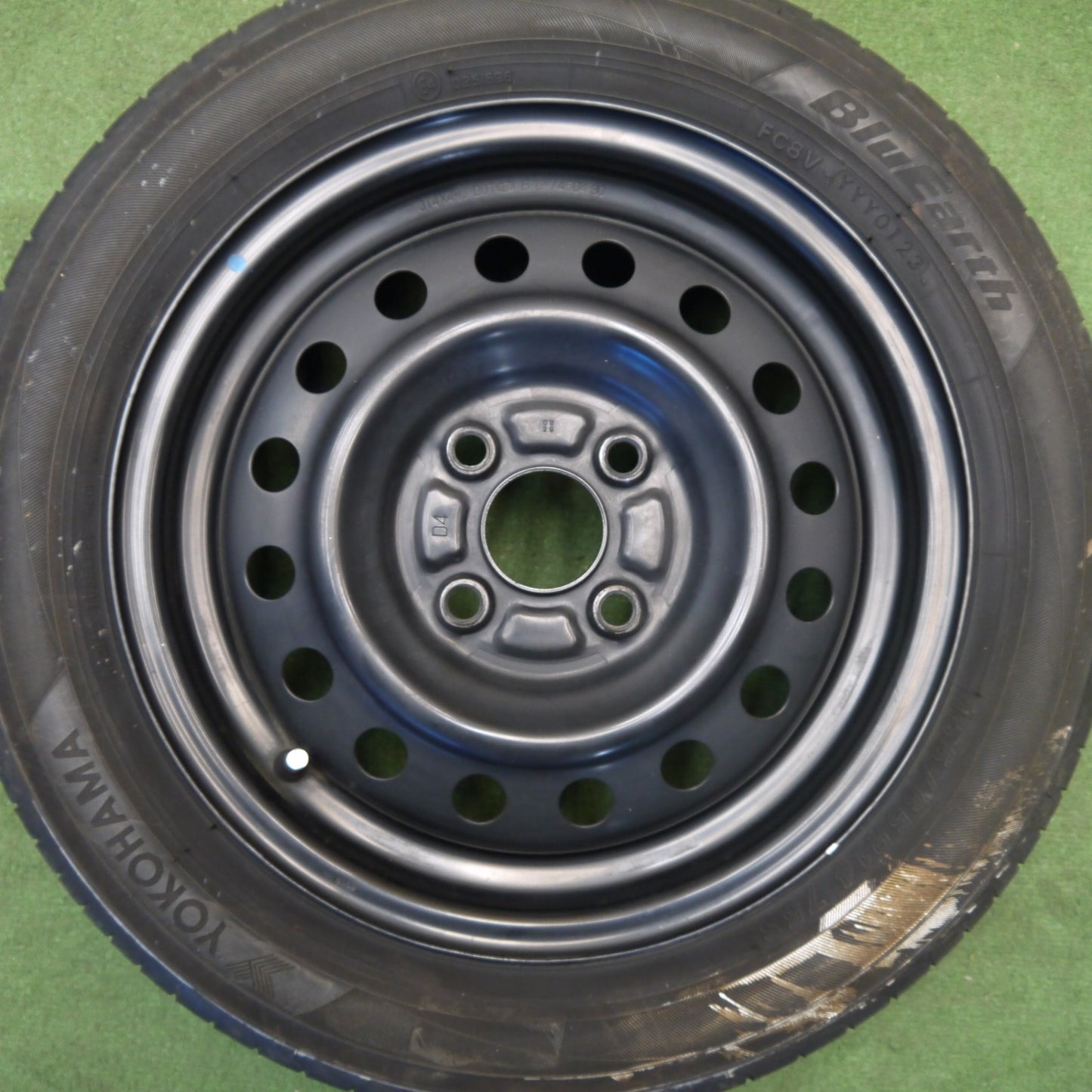 4本価格！23年★155/65R14 ヨコハマ ブルーアース AE01 スチール ホイール 14インチ PCD100/4H★6032702Hノ