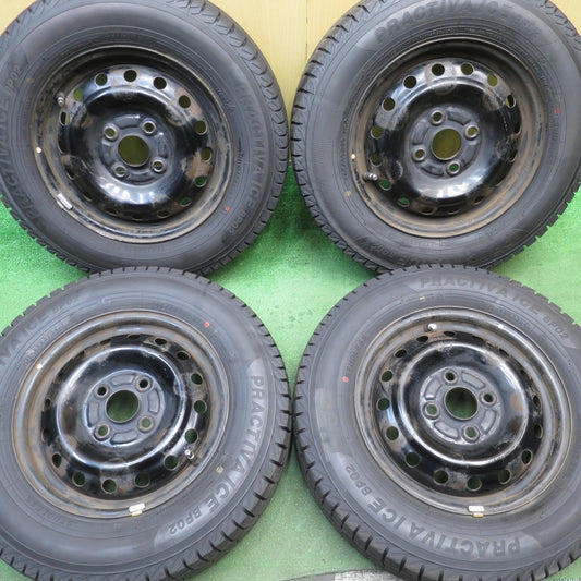 バリ溝！24年！9分★ダイハツ ミラ 純正 スチール 145/80R13 スタッドレス プラクティバ アイス BP02 ヨコハマ製 13インチ PCD100/4H★5073103NJス