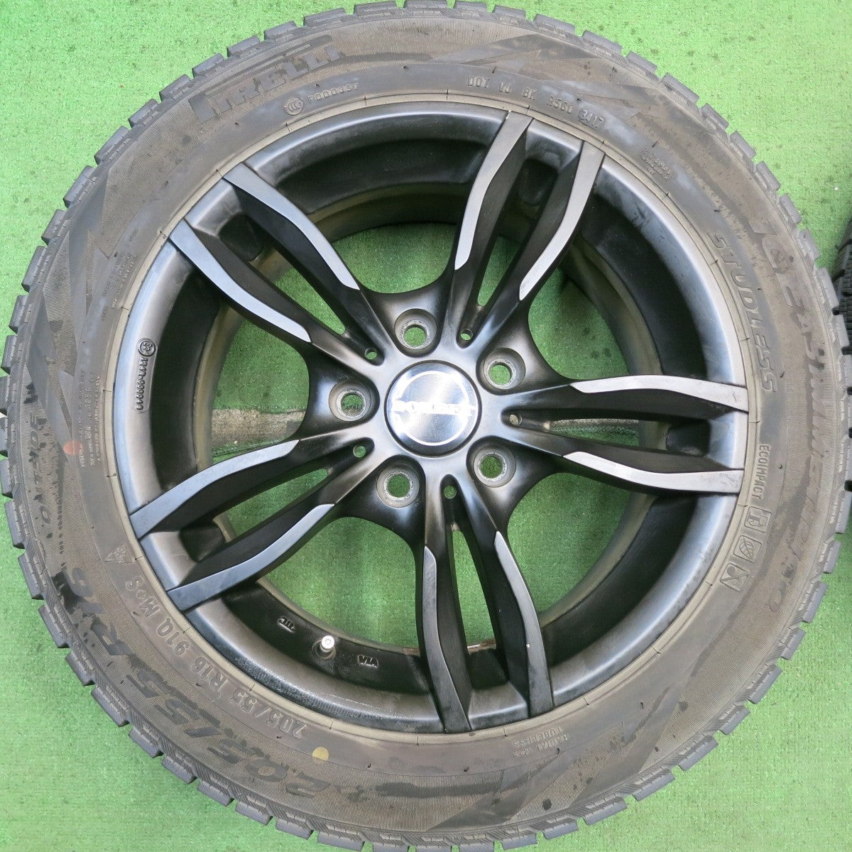 バリ溝！8.5分★BMW 等 MAK LUFT 205/55R16 スタッドレス ピレリ アイスアシンメトリコ BORBET ルフト 15インチ PCD120/5H★5080702HAス