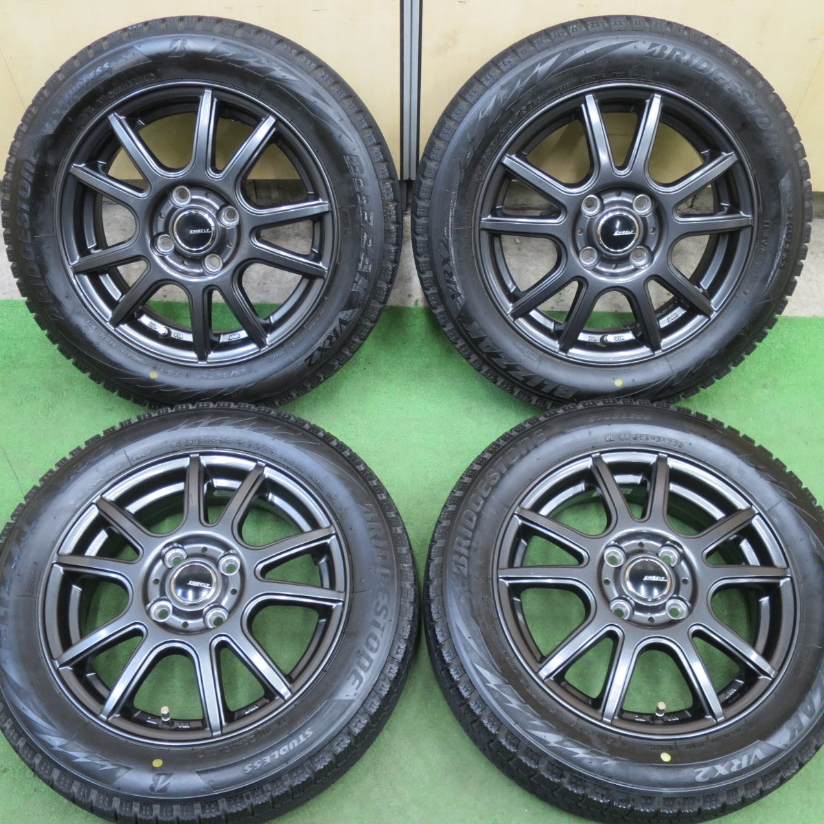 キレイ！22年★スタッドレス 155/65R14 ブリヂストン ブリザック VRX2 EMBELY 社外 アルミ 14インチ PCD100/4H★6021801TTス