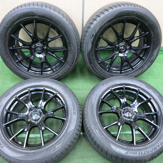 *送料無料* バリ溝！22年！キレイ！9.5分★XV 等 LEONIS AMF 225/55R17 トーヨー トランパス MP7 レオニス 17インチ PCD100/5H★4042606NJノ