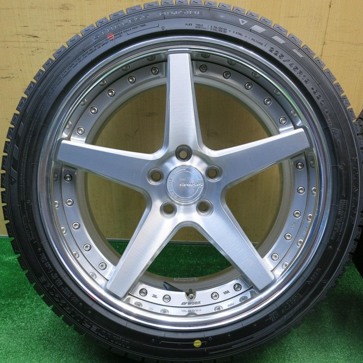 未使用！22年！キレイ★WORK GNOSIS CVFM 225/45R19 スタッドレス ダンロップ ウインターマックス 03 ワーク グノーシス 19インチ PCD114.3/5H★5113006HAス