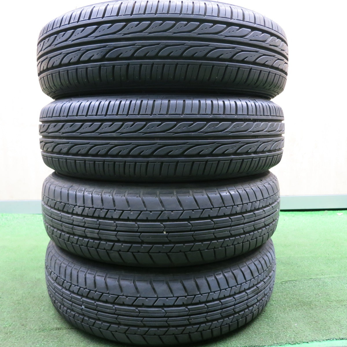 *送料無料* バリ溝！ほぼ10分★ホンダ N-BOX 純正 スチール 155/65R14 ダンロップ EC202 ヨコハマ ブルーアース A34 PCD100/4H★4042905HAノ