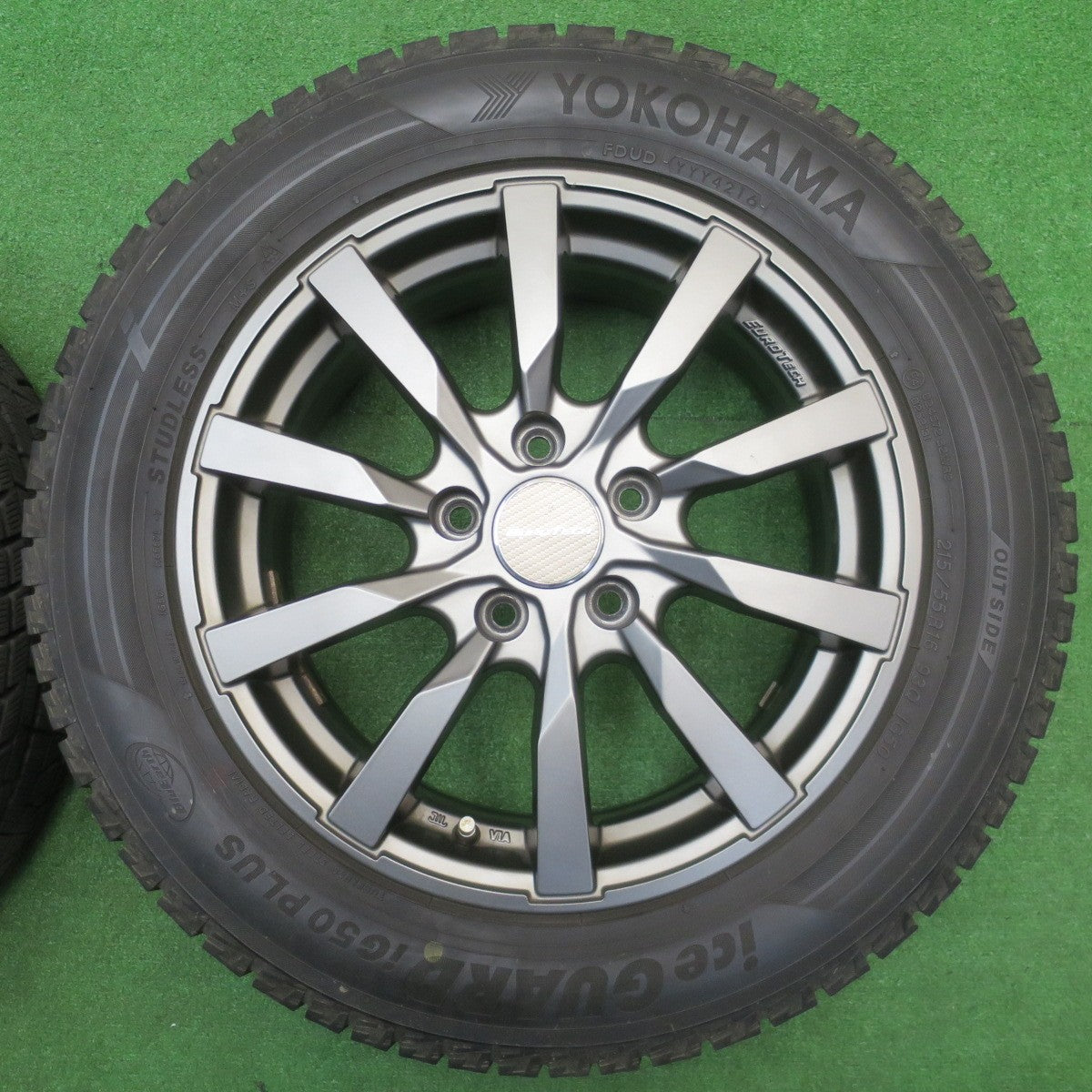 バリ溝！キレイ！9分★ワーゲン 等 EUROTECH GAYA10 215/55R16 スタッドレス ヨコハマ アイスガード iG50 プラス ユーロテック ガヤ10 16インチ PCD112/5H★5110907NJス