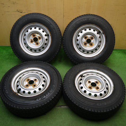 バリ溝！9分★スタッドレス 165R13 6PR グッドイヤー アイスナビ カーゴ スチール ホイール 13インチ PCD100/4H★5050907Hス