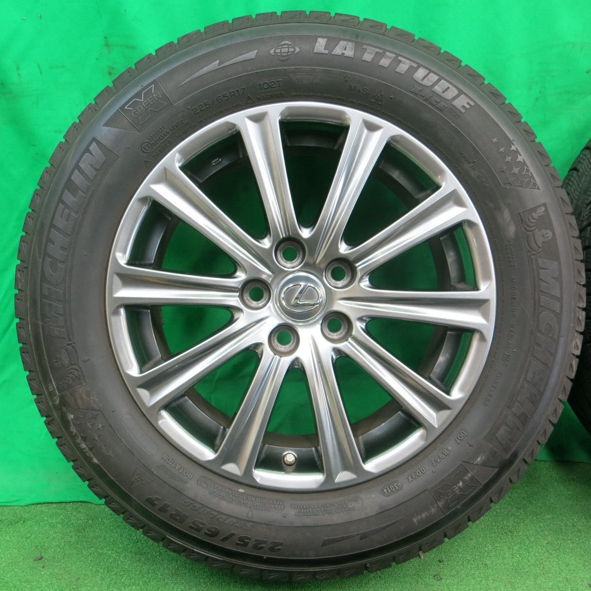 *送料無料* センサー付！キレイ★レクサス NX 純正 225/65R17 スタッドレス ミシュラン LATITUDE X-ICE XI2 PCD114.3/5H★4042904ナス