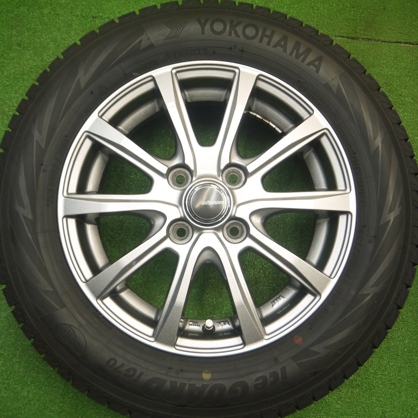 [送料無料] バリ溝！22年！キレイ！8.5分★スタッドレス 165/70R14 ヨコハマ アイスガード iG70 MiLLOUS ミルアス 14インチ PCD100/4H★4112705Hス