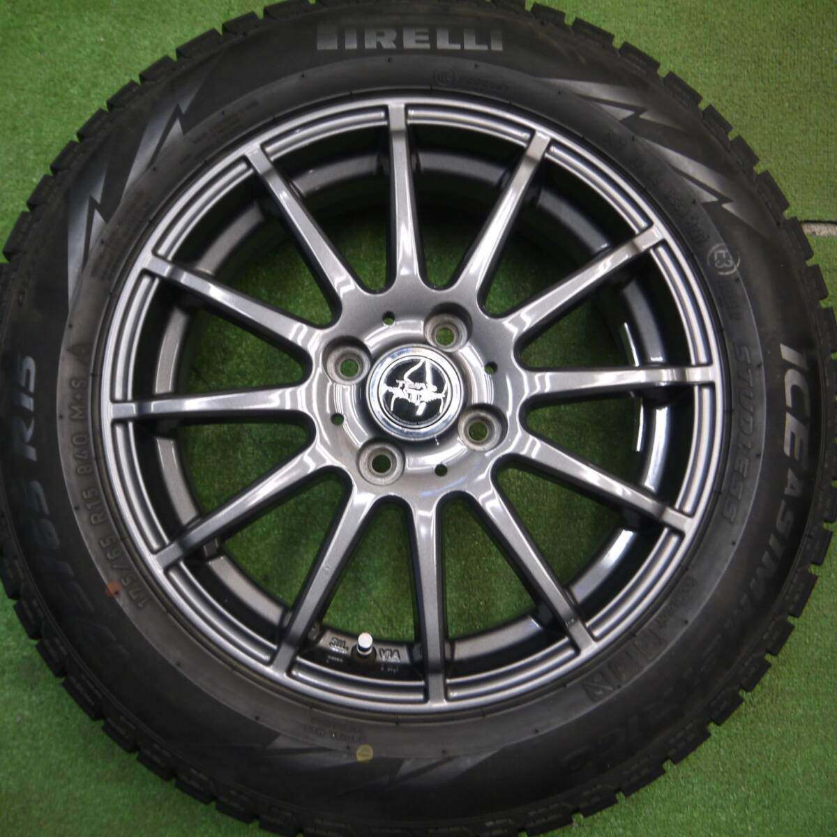 バリ溝！キレイ！9分★スタッドレス 175/65R15 ピレリ アイスアシンメトリコ TEAD テッド 15インチ PCD100/4H★5012213Hス