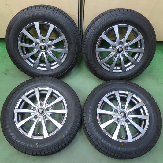 バリ溝！22年！キレイ！9.5分以上◎スタッドレス 195/65R15 ダンロップ ウインターマックス 03 MANARAY SPORT マナレイ スポーツ 15インチ PCD114.3/5H◎6082908イス