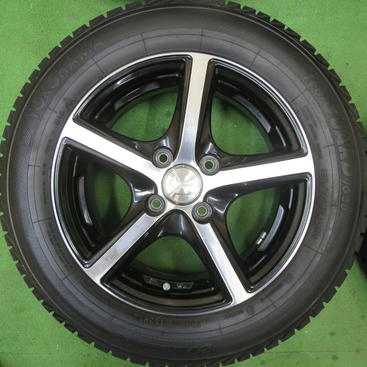 バリ溝！キレイ！9.5分★スタッドレス 165/70R14 ヨコハマ アイスガード iG30 EuroSpeed MANARAY SPORT 14インチ マナレイ PCD100/4H★5051702TTス