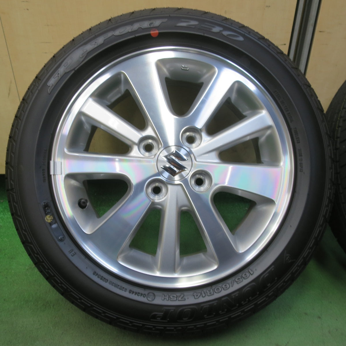 新車外し！26年◎スズキ DA17W エブリイ ワゴン 純正 165/60R14 ダンロップ SP スポーツ 230 14インチ PCD100/4H◎6081103IMノ