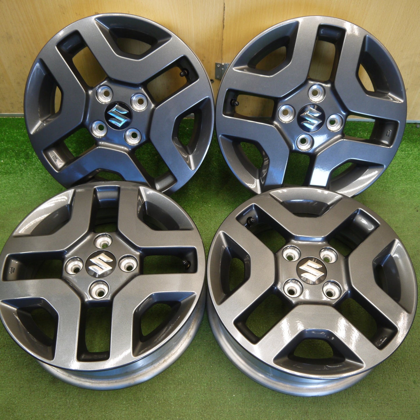 新車外し◎スズキ スペーシア ギア 純正 ホイール 14インチ 14×4.5J アルト ワゴンR ラパン 等 PCD100/4H◎6080503Hホ