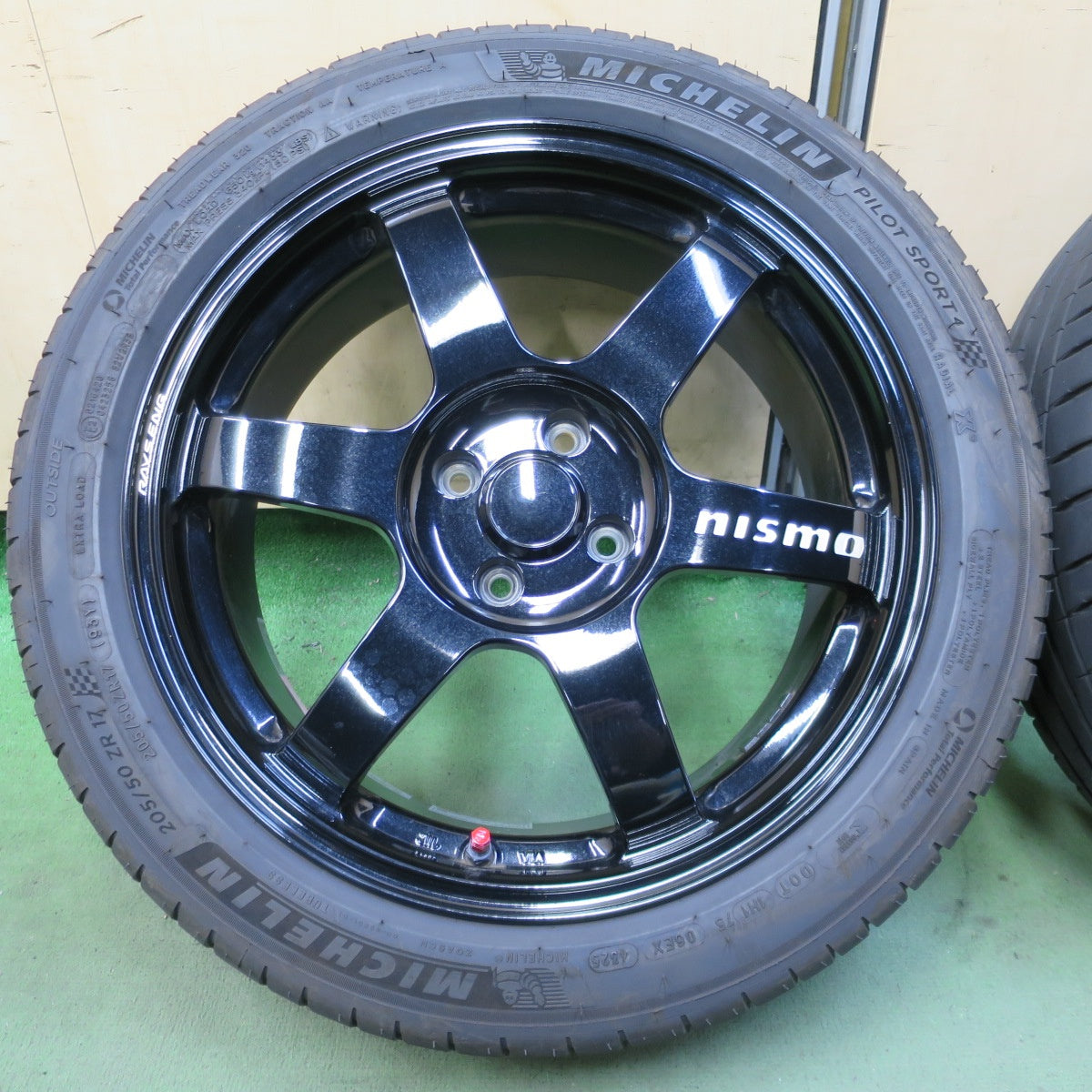 バリ溝！25年！9.5分◎RAYS NISMO GT4S 205/50R17 ミシュラン パイロットスポーツ4 レイズ ニスモ 17インチ PCD100/4H◎6100502NGノ