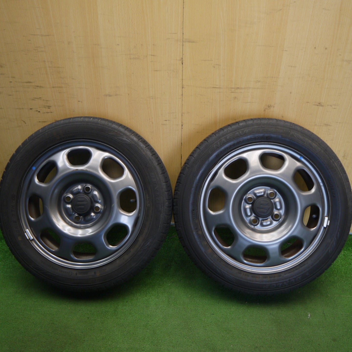 2本価格◎スズキ ハスラー 純正 スチール 165/60R15 ダンロップ エナセーブ EC300+ 15インチ PCD100/4H◎6070701Hノ
