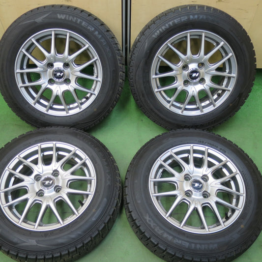 バリ溝！23年！キレイ！9.5分★スタッドレス 165/70R14 ダンロップ ウインターマックス WM02 DIOS U-1 PREMIUM LIGHT 14インチ PCD100/4H★5052903TTス