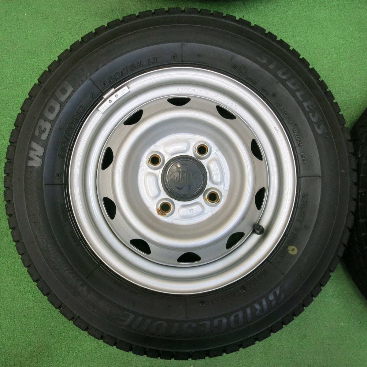 *送料無料* キレイ！20年★スタッドレス 145/80R12 ブリヂストン W300 ・JECT・ スチール ホイール 12インチ PCD100/4H★4042917イス