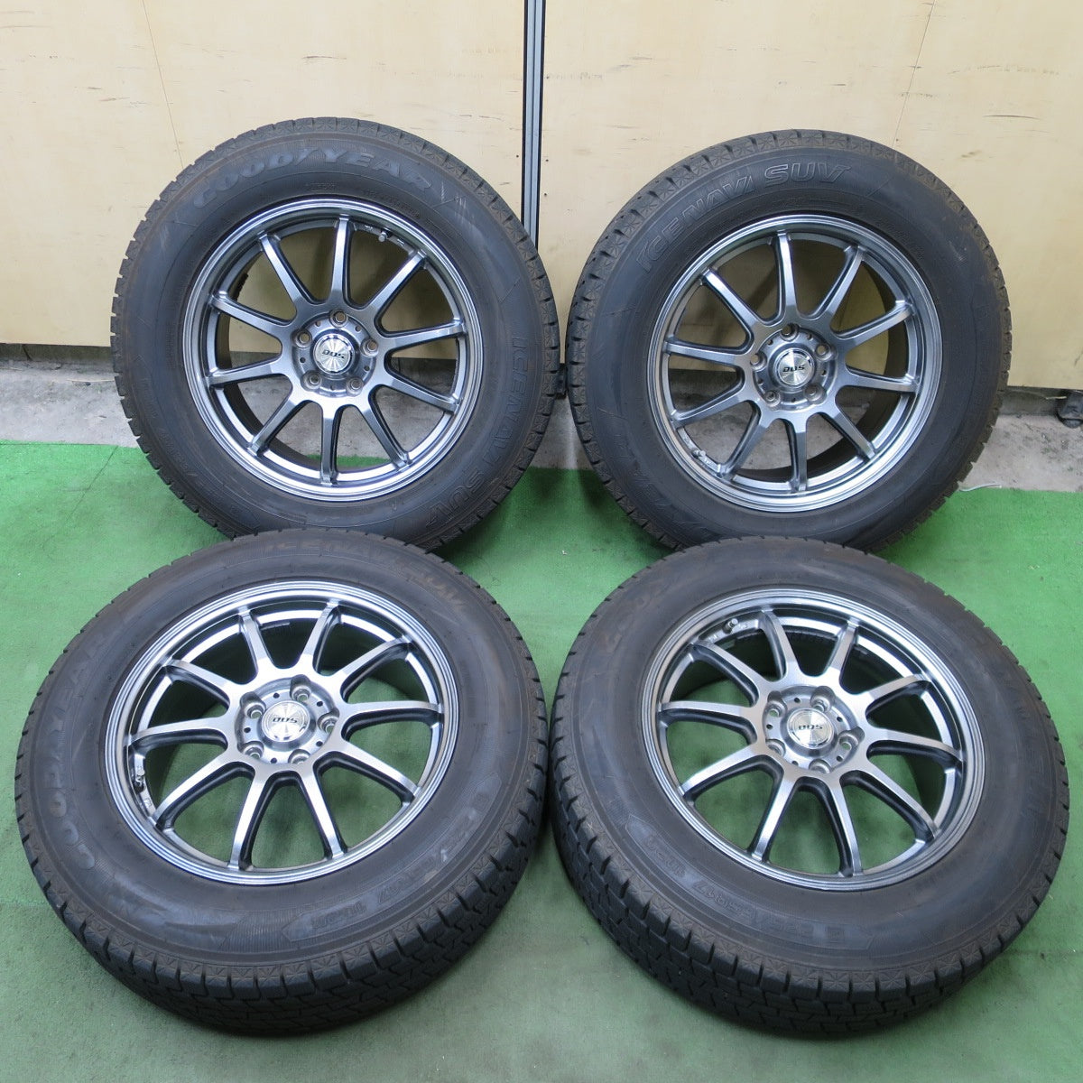 バリ溝！キレイ！9.5分◎スタッドレス 225/65R17 グッドイヤー アイスナビ SUV D.O.S. DOS 社外 アルミ 17インチ PCD114.3/5H◎6081208NGス