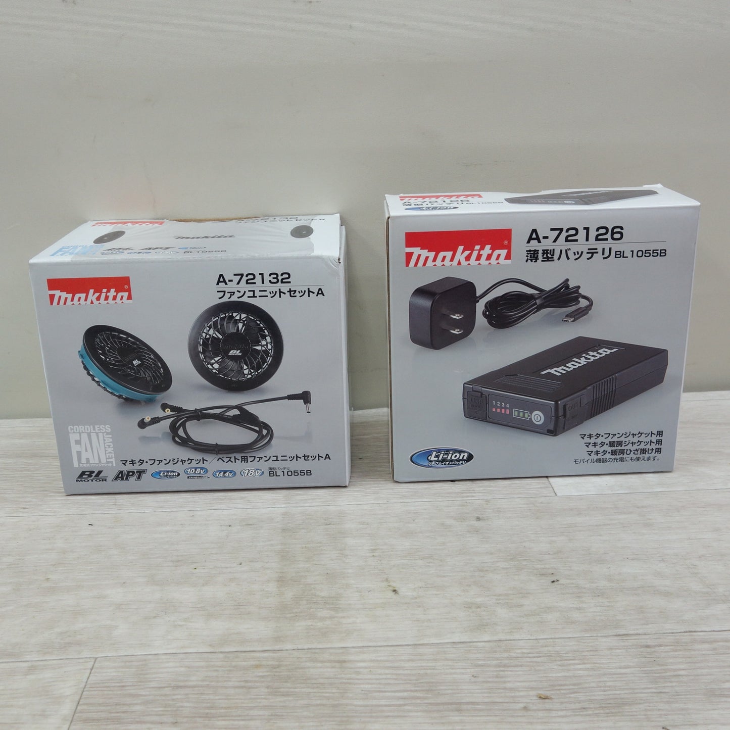 [送料無料] 美品☆マキタ 空調服 ファン ユニット & 薄型 バッテリー セット  A-72132 A-72126☆