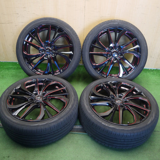 バリ溝！22年！9分◎LEONIS TE 215/45R18 ヨコハマ BluEarth-RV RV03 レオニス ブルーアース 18インチ PCD114.3/5H◎6082401Hノ
