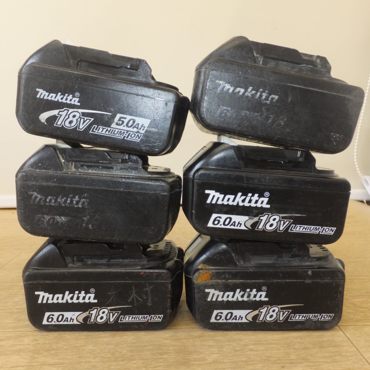 [送料無料] ジャンク★マキタ makita バッテリ BL1860B 5個　バッテリ BL1850 1個　計 6個 セット★
