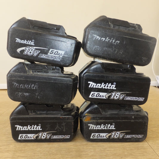 [送料無料] ジャンク★マキタ makita バッテリ BL1860B 5個　バッテリ BL1850 1個　計 6個 セット★