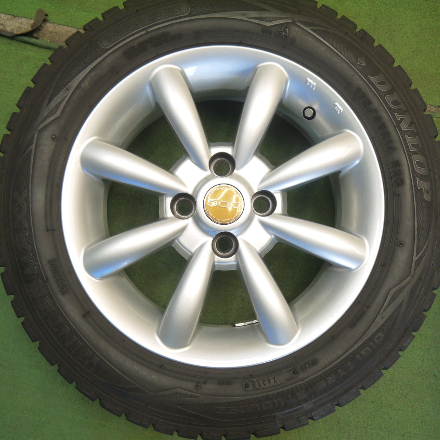 キレイ◎FIAT フィアット 500 TARGA AGA 500 175/65R14 スタッドレス ダンロップ ウインターマックス WM01 14インチ PCD98/4H◎6071503Hス