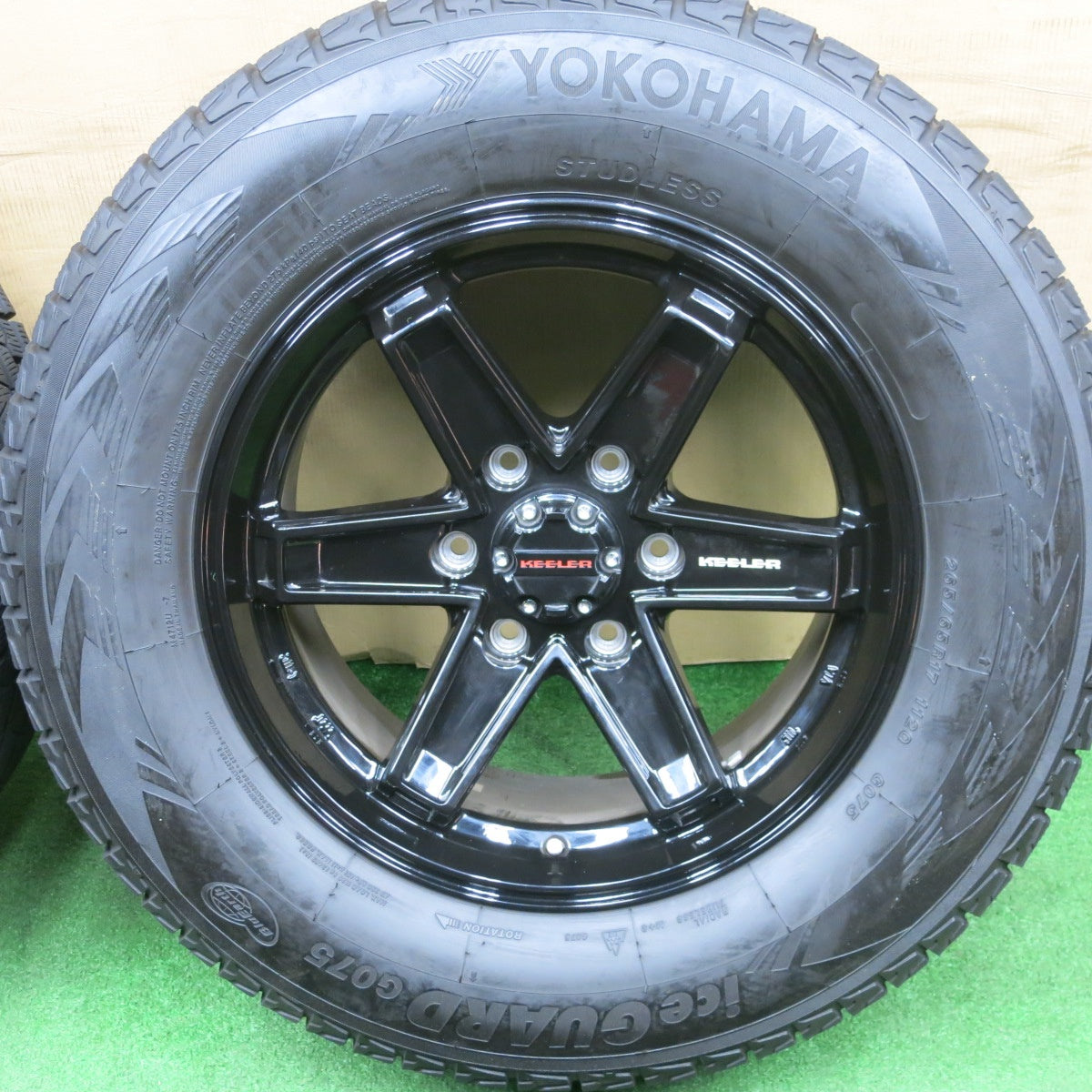バリ溝！22年！キレイ！9.5分★KEELER TACTICS 265/65R17 スタッドレス ヨコハマ アイスガード G075 キーラー タクティクス 17インチ PCD139.7/6H★6021402NKス