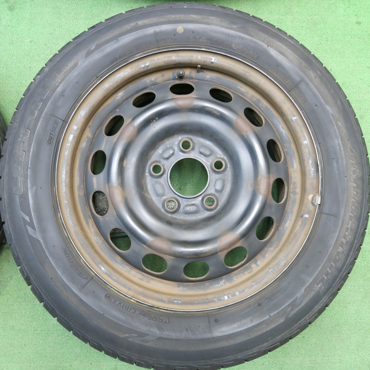 バリ溝！22年！9.5分★マツダ アクセラ アテンザ ビアンテ 等 純正 スチール 205/60R16 ブリヂストン LUFT RV2 16インチ PCD114.3/5H★5100503HAノ