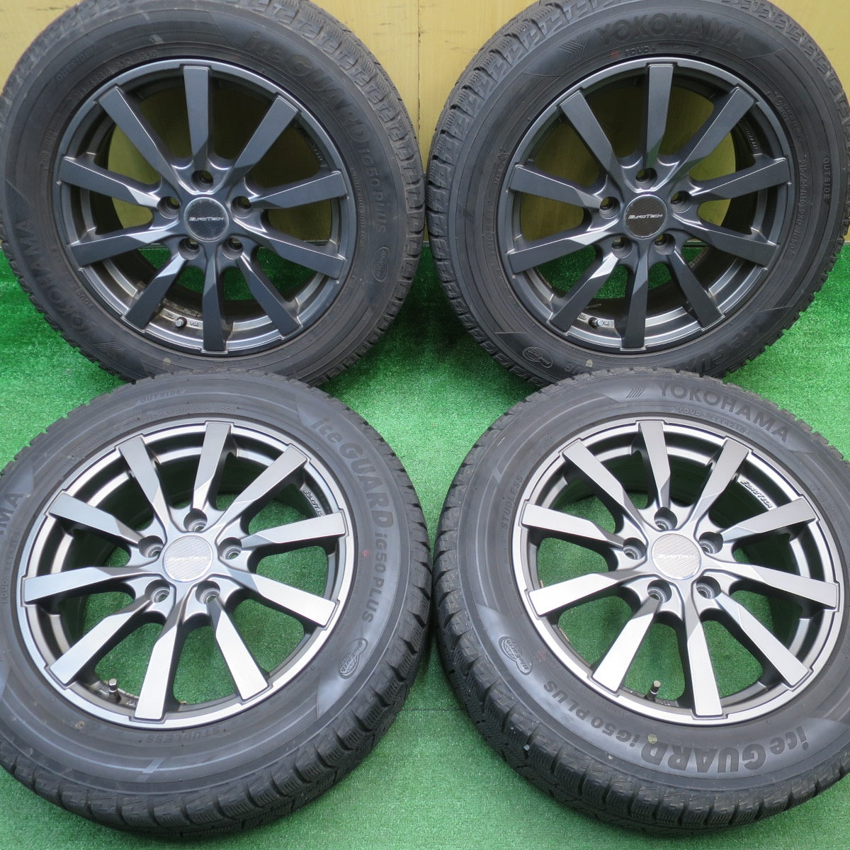 バリ溝！キレイ！9分★ワーゲン 等 EUROTECH GAYA10 215/55R16 スタッドレス ヨコハマ アイスガード iG50 プラス ユーロテック ガヤ10 16インチ PCD112/5H★5110907NJス