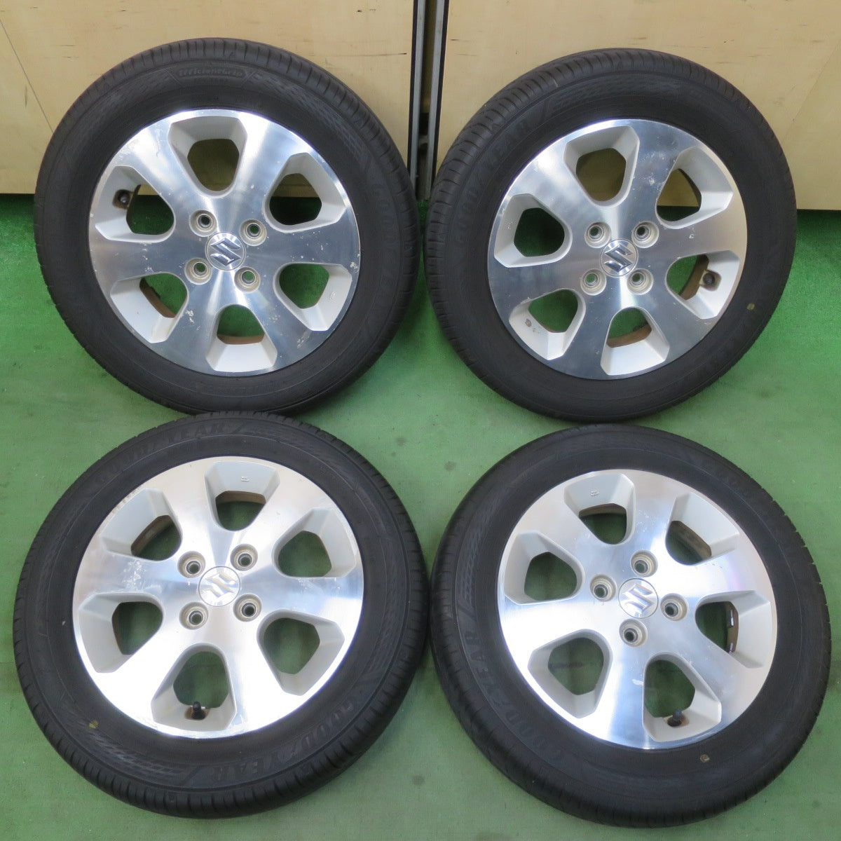 バリ溝！22年！9分★スズキ ワゴンR 純正 165/65R14 グッドイヤー EfficientGrip ECO EG02 14インチ PCD100/4H★6022807イノ