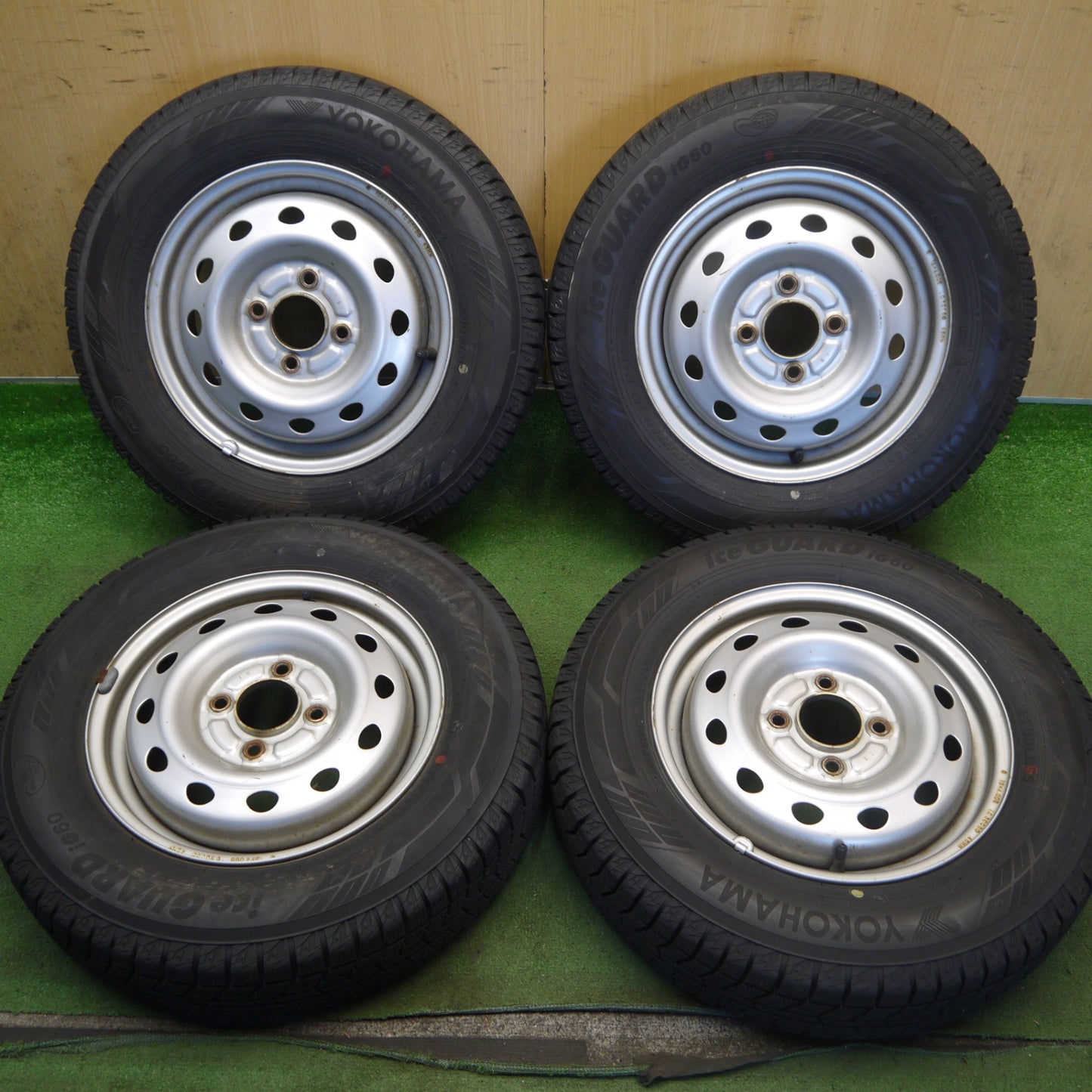 バリ溝！22年！9.5分◎スタッドレス 145/80R13 ヨコハマ アイスガード iG60 スチール ホイール 13インチ PCD100/4H◎6073101Hス