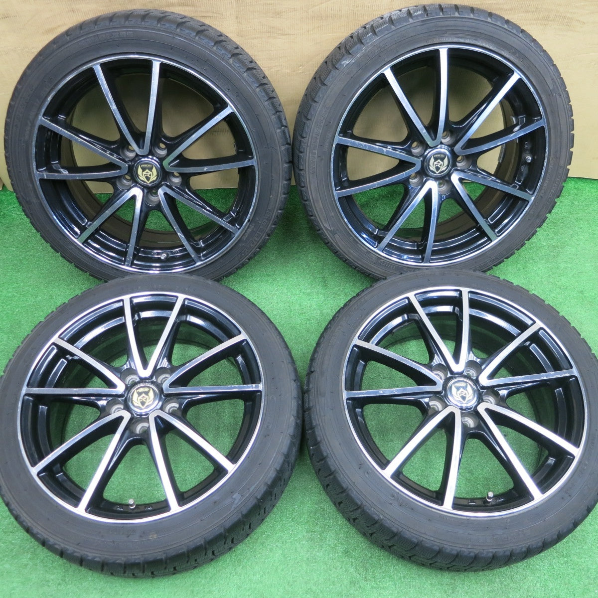 バリ溝！9.5分★スタッドレス 205/45R17 ダンロップ ウインターマックス WM02 RiZLEY ライツレー 17インチ PCD114.3/5H★6020701NKス
