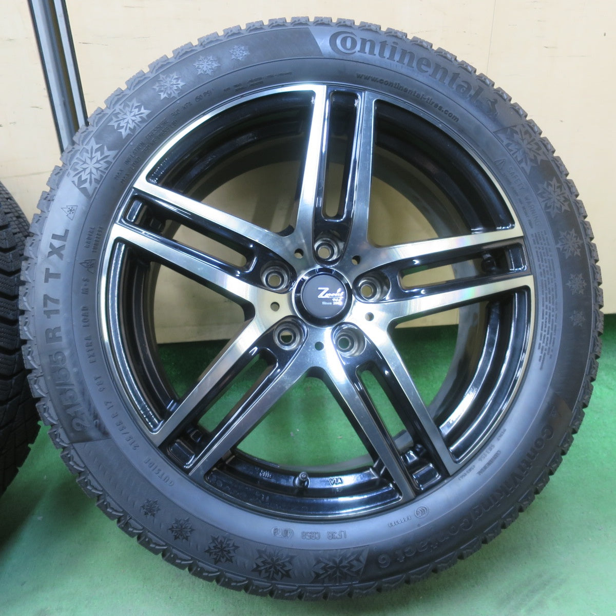 キレイ★スタッドレス 215/55R17 コンチネンタル コンチバイキング コンタクト6 Zmeist VS-1 17インチ PCD114.3/5H★6031101イス