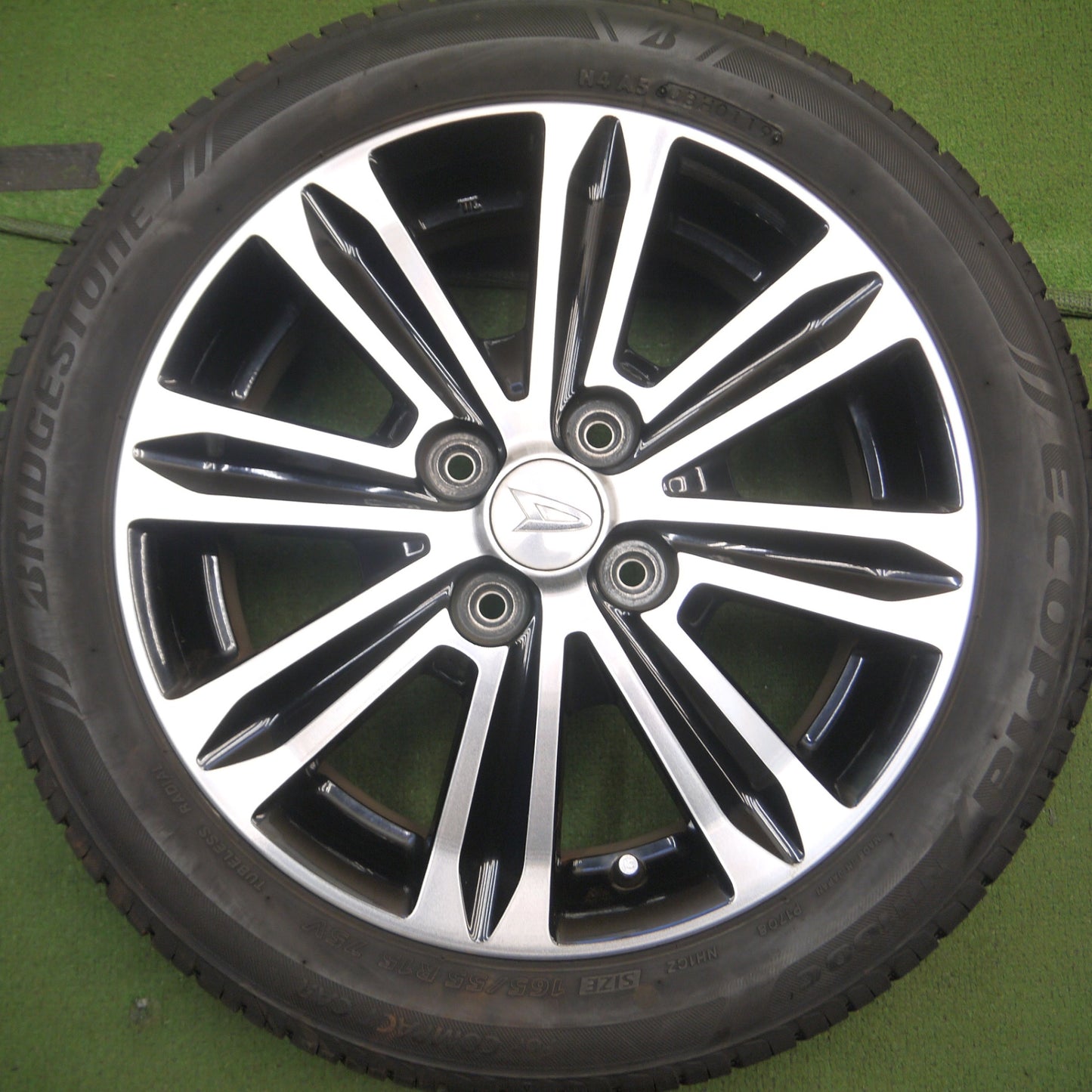 *送料無料* バリ溝！9分★ダイハツ タント 純正 165/55R15 ブリヂストン エコピア NH100C 15インチ PCD100/4H★4060401Hノ
