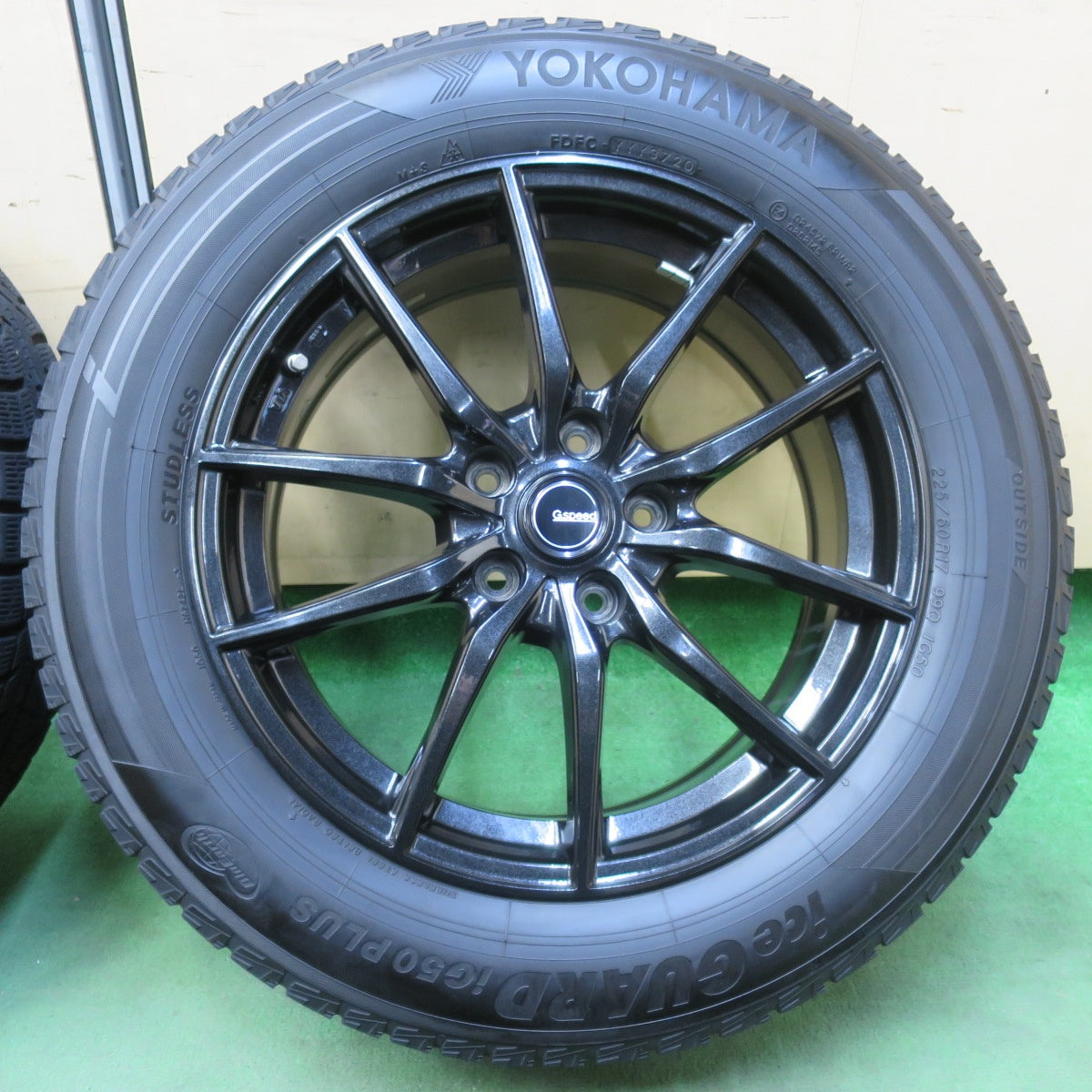バリ溝！キレイ！9.5分★スタッドレス G.speed 225/60R17 ヨコハマ アイスガード iG50 プラス Gスピード 17インチ PCD114.3/5H★5110405イス