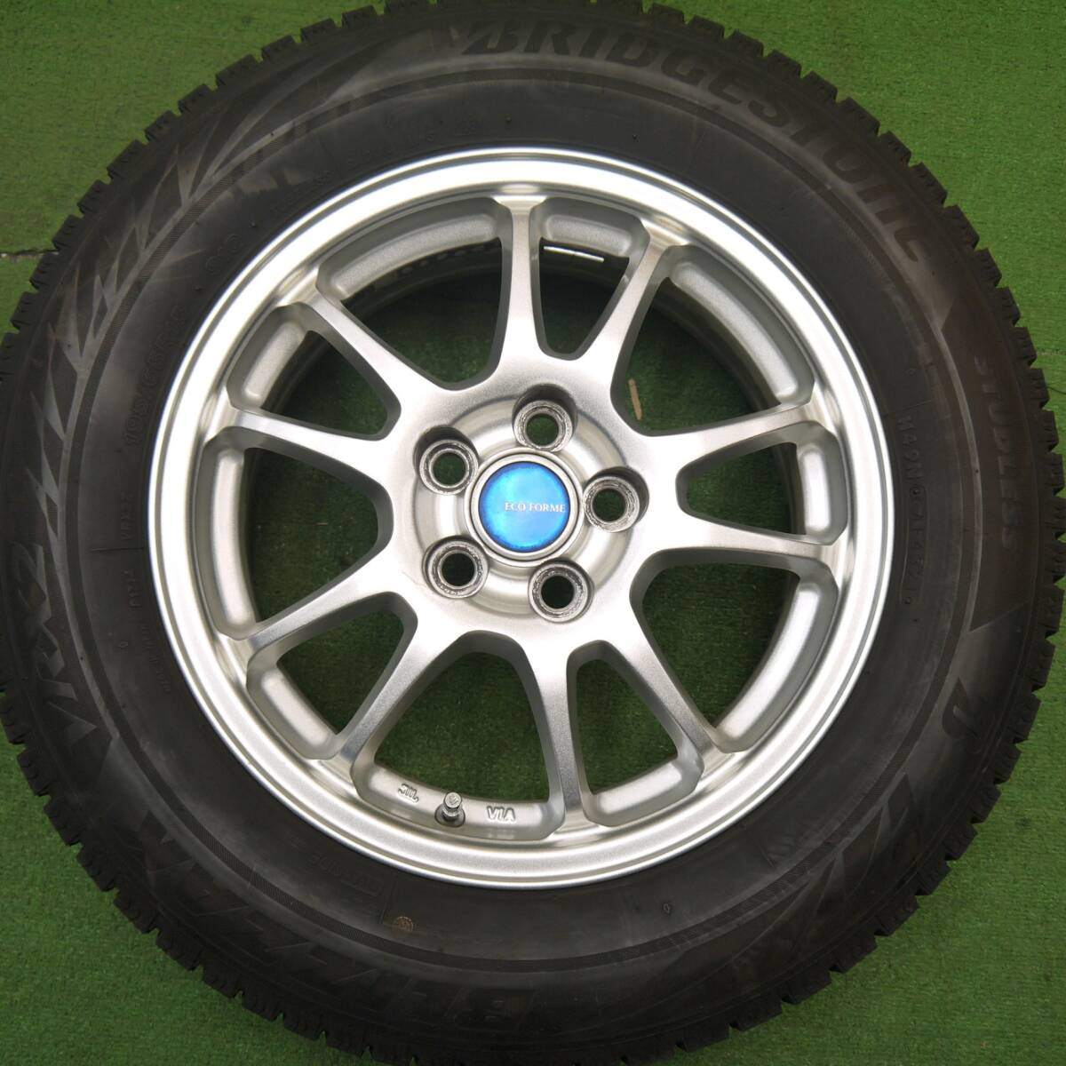 バリ溝！21年！キレイ！9分★プリウス 等 195/65R15 スタッドレス ブリヂストン ブリザック VRX2 ECO FORME エコフォルム 15インチ PCD100/5H★5031703Hス