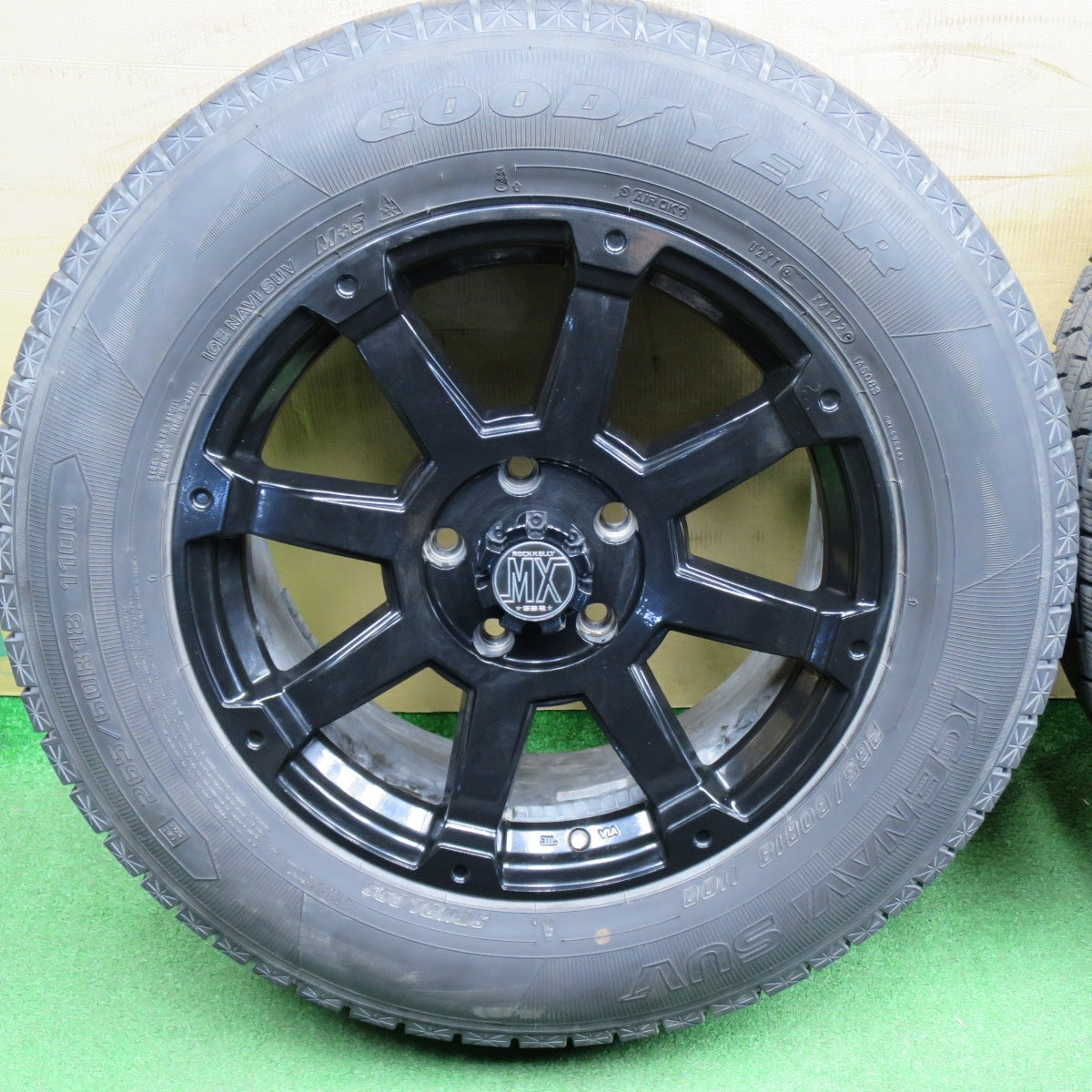 バリ溝！22年！9.5分★ジープ 等 ROCK KELLY MX 632 LOXARNY 265/60R18 スタッドレス グッドイヤー アイスナビ SUV ロックケリー ロクサーニ 18インチ PCD127/5H★6031502NKス