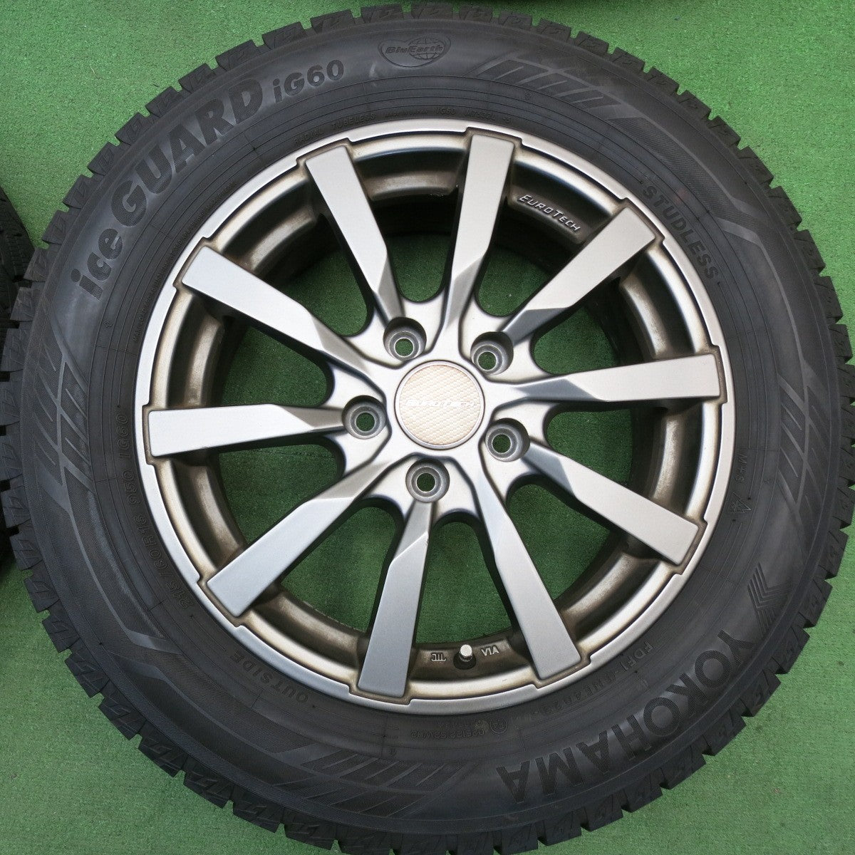 超バリ溝！24年！ほぼ10分★ワーゲン 等 EUROTECH GAYA10 215/60R16 スタッドレス ヨコハマ アイスガード iG60 16インチ ユーロテック ガヤ10 PCD112/5H★6040505HAス