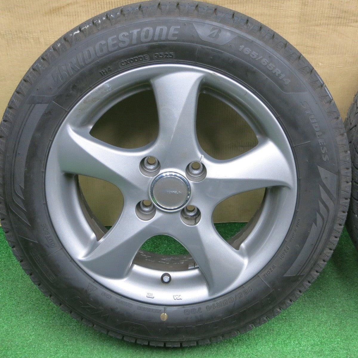 ほぼ未使用！25年★スタッドレス 165/65R14 ブリヂストン ブリザック WZ-1 TOPRUN トップラン 14インチ PCD100/4H★6013002NKス