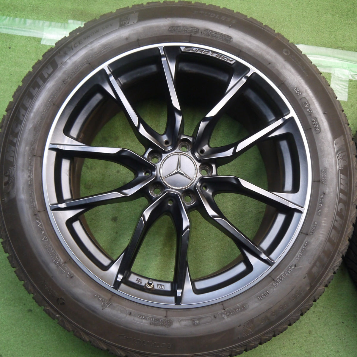 センサー付！バリ溝！キレイ！8.5分◎ベンツ 等 EUROTECH GL-LINE 235/55R19 スタッドレス ミシュラン X-ICE SNOW SUV ユーロテック GLライン 19インチ PCD112/5H◎6091503Hス