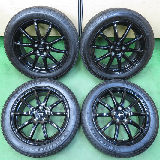 [送料無料] バリ溝！21年！キレイ！9.5分★スタッドレス 225/50R18 ミシュラン X-ICE SNOW Humanline ヒューマンライン 18インチ PCD114.3/5H★4111403イス