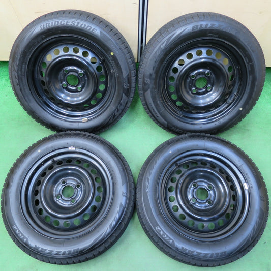 [送料無料] バリ溝！21年！キレイ！9分★スタッドレス 185/60R15 ブリヂストン ブリザック VRX2 スチール ホイール 15インチ PCD100/4H★4093015イス