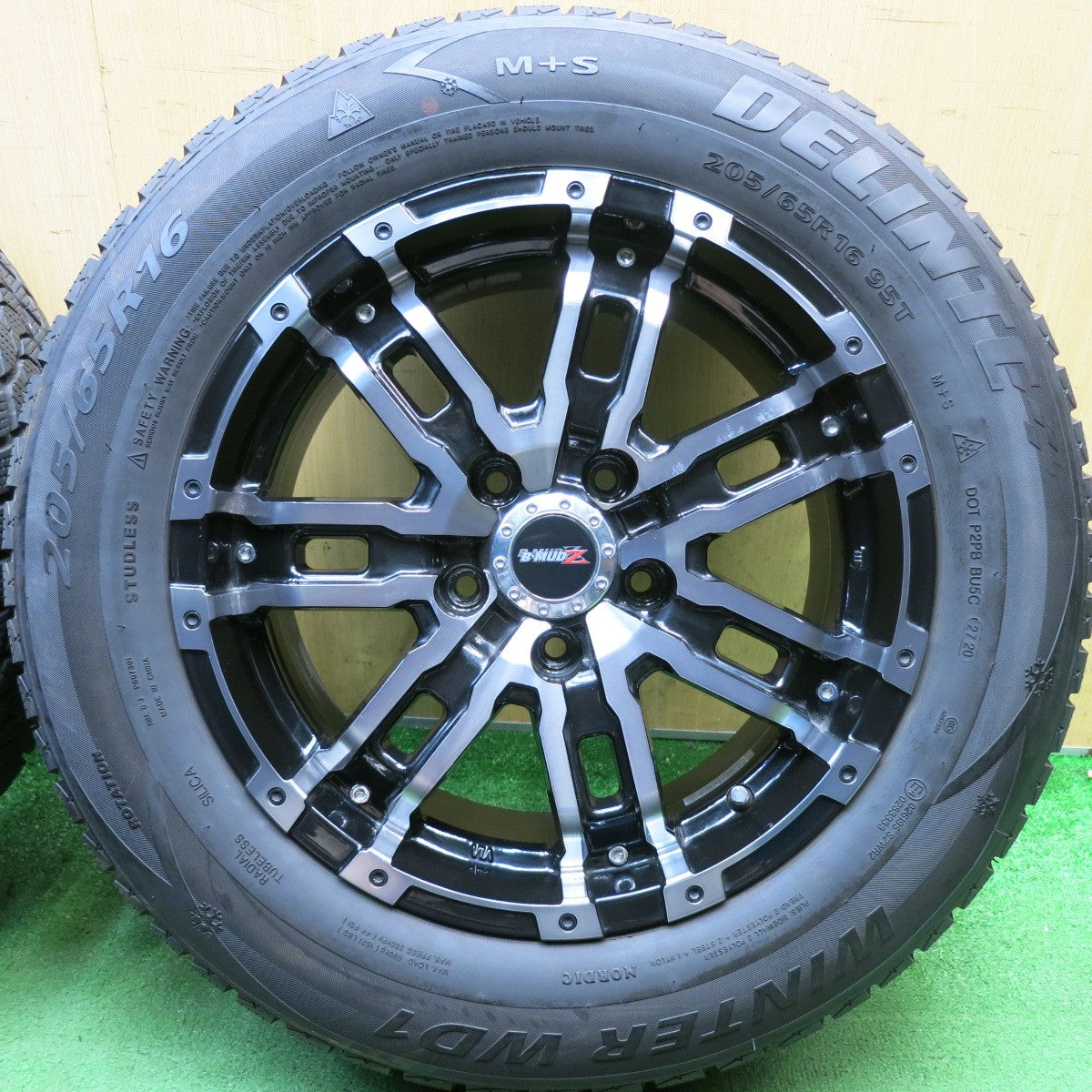 バリ溝！8.5分◎スタッドレス 205/65R16 デリンテ WINTER WD1 B-MUD Z 社外 アルミ 16インチ PCD114.3/5H◎6092005HAス