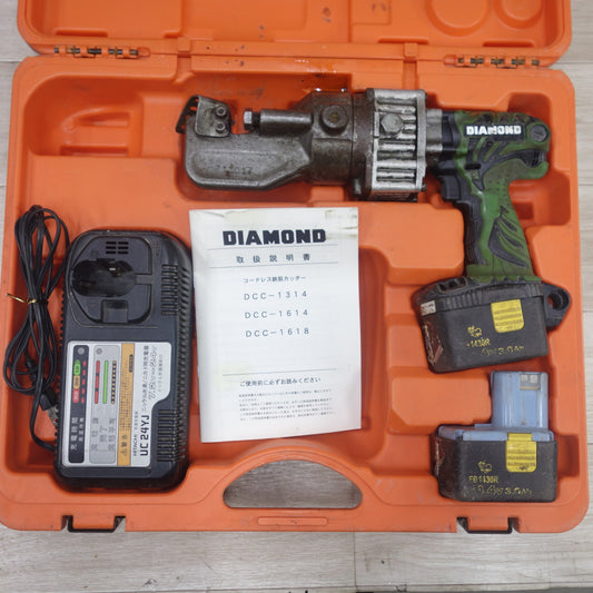 [送料無料] バッテリー2個◆IKK 16mm コードレス 鉄筋 カッター DCC-1614 電動 工具 切断機 充電式 急速充電器 UC24YJ◆