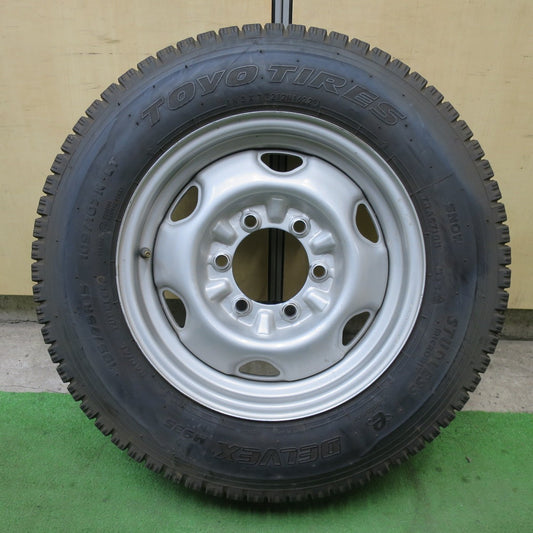 バリ溝！22年！キレイ！9.5分！1本★195/75R15 109/107N トーヨー デルベックス M935 DELVEX スチール ホイール 15インチ PCD139.7/6H★6012811ナス