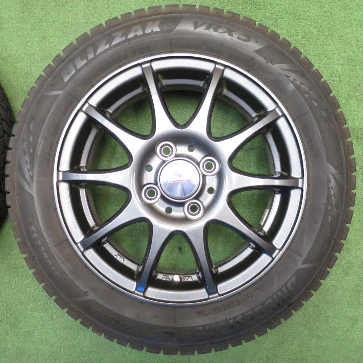 バリ溝！23年！キレイ！9分★スタッドレス 155/65R14 ブリヂストン ブリザック VRX3 VELVA CHARGE ヴェルヴァ 14インチ PCD100/4H★6032906NJス